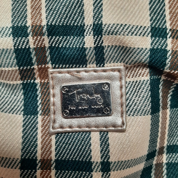 Small green, brown, cream and sliver purse - Picture 2 of 3